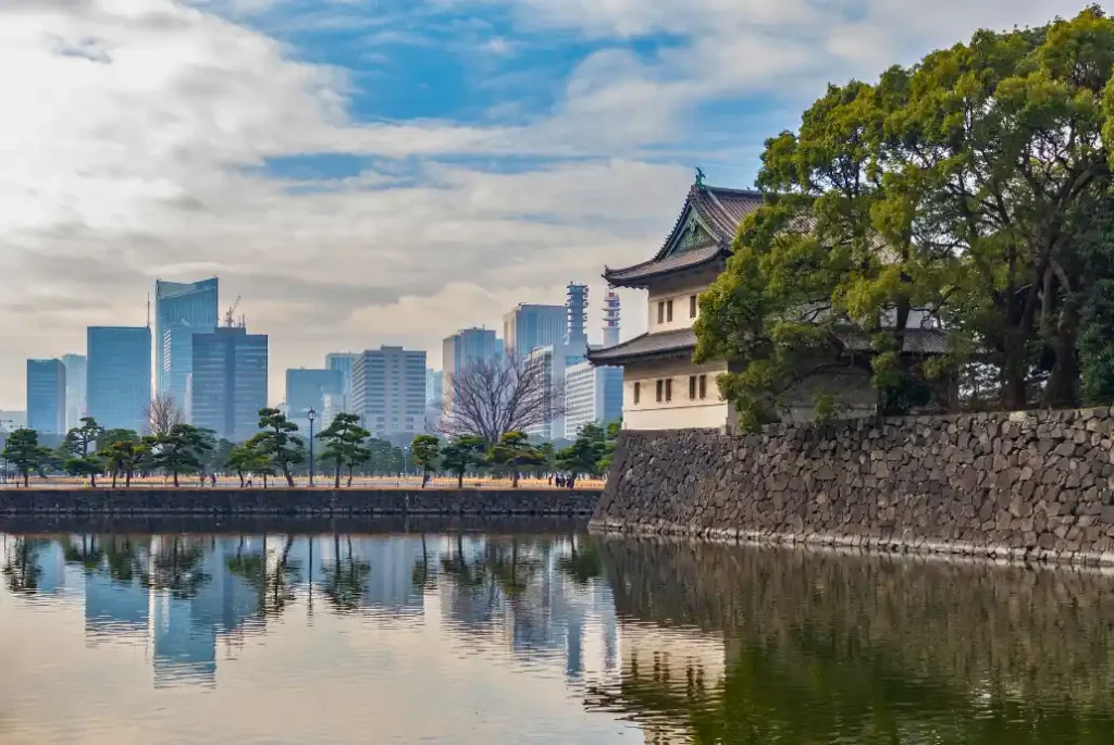 Barrio de Chiyoda junto al Palacio Imperial de la ciudad de Tokio