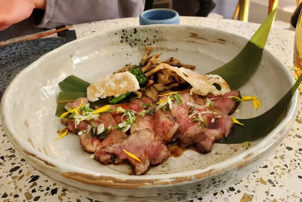 Imagen de Carne Wagyu de calidad A5 en el mejor restaurante de Sushi en Málaga
