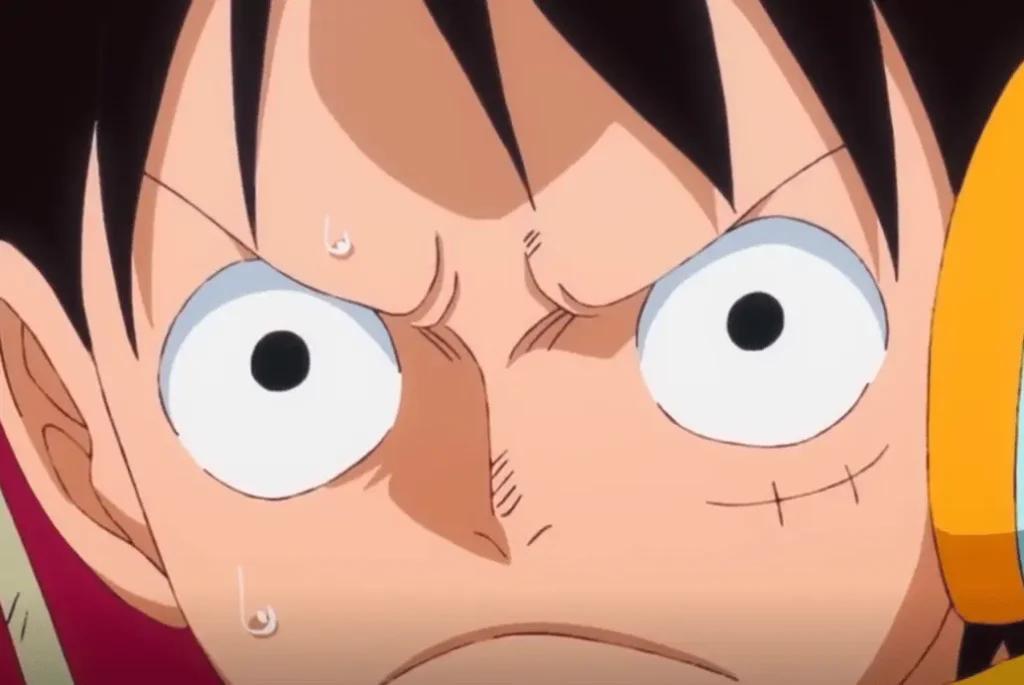 Luffy de One Piece esta tenso